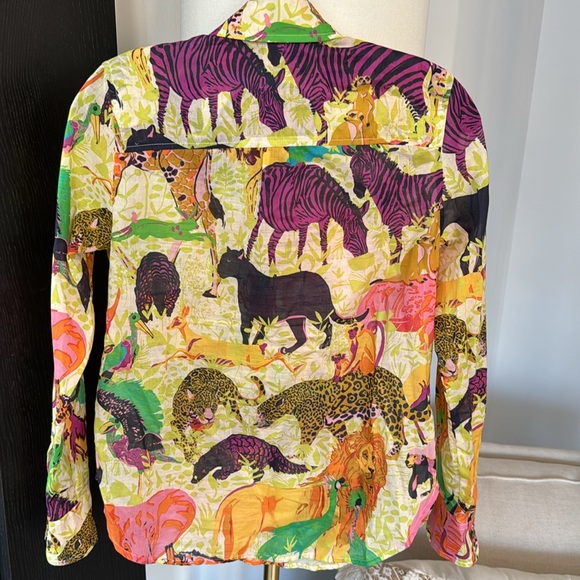 Lions, Tigers & More - OH MY! Fun J Crew Pull Over Shirt - Small - Picture 6 of 6